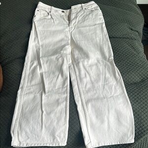 Sezane Ecru Wide-Leg Jeans